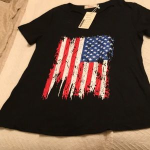 Beautiful blouse with eye catching USA flag